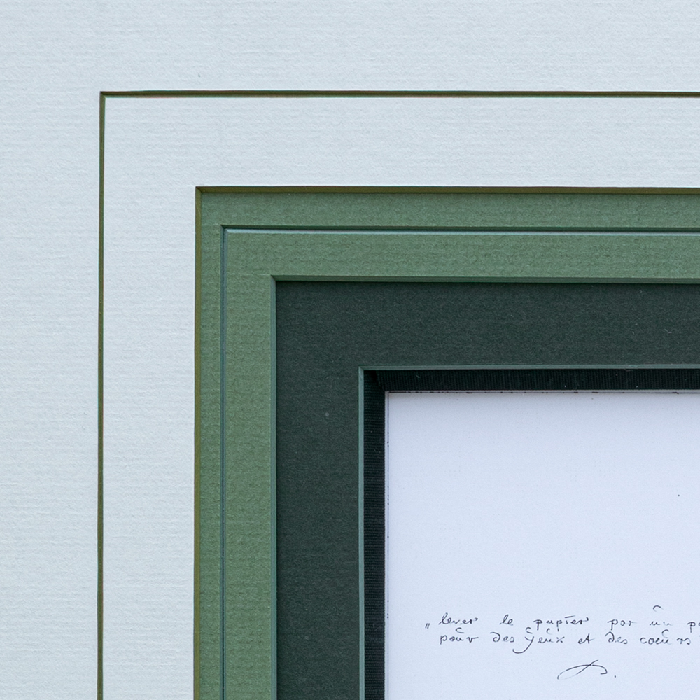 Ein über zwei Farben eingefahrbare Rahmen. Eine Rahmen-Montageart.